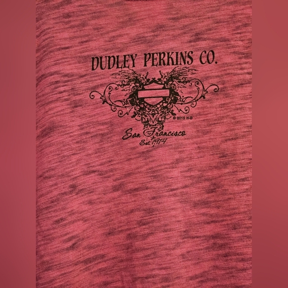 Harley Davidson Womens XL T Shirt Pink Rhinestone Short Sleeve Y2K - Picture 6 of 6